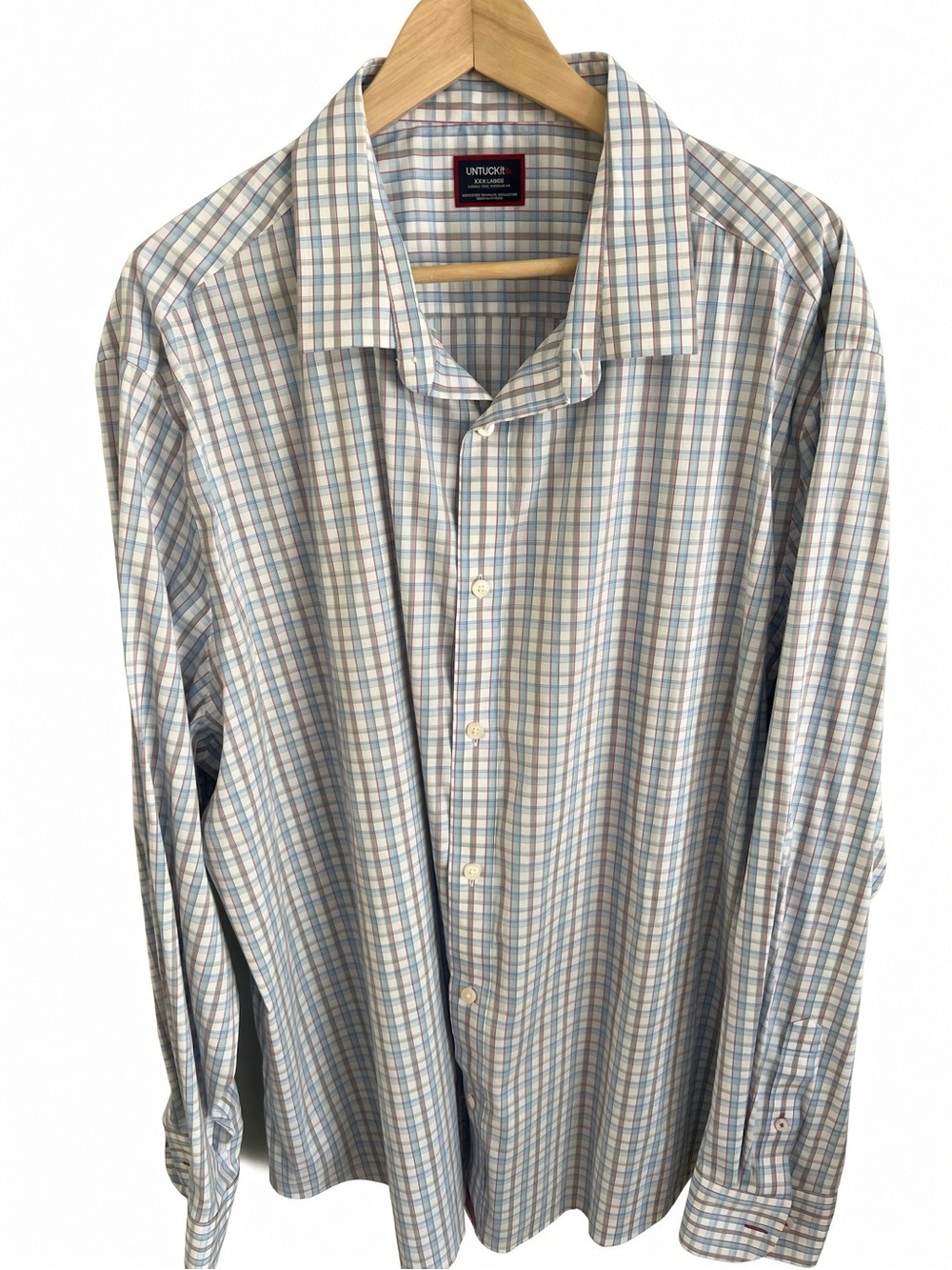 UNTUCKit Plaid Button-Down Shirt - Blue & Tan XXXL Like New